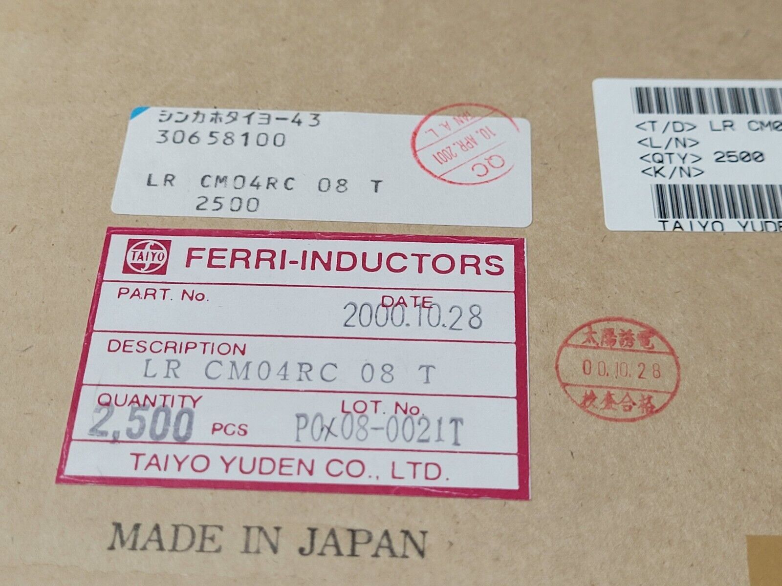 (2500 PCS) CM04RC08T TAIYO YUDEN CMC 500MA 3LN 1K OHM SMD