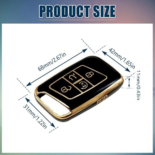 Key Fob Cover Compatible with Atlas 2018-2024, T1guan 2018-2 Color: Black-Gold