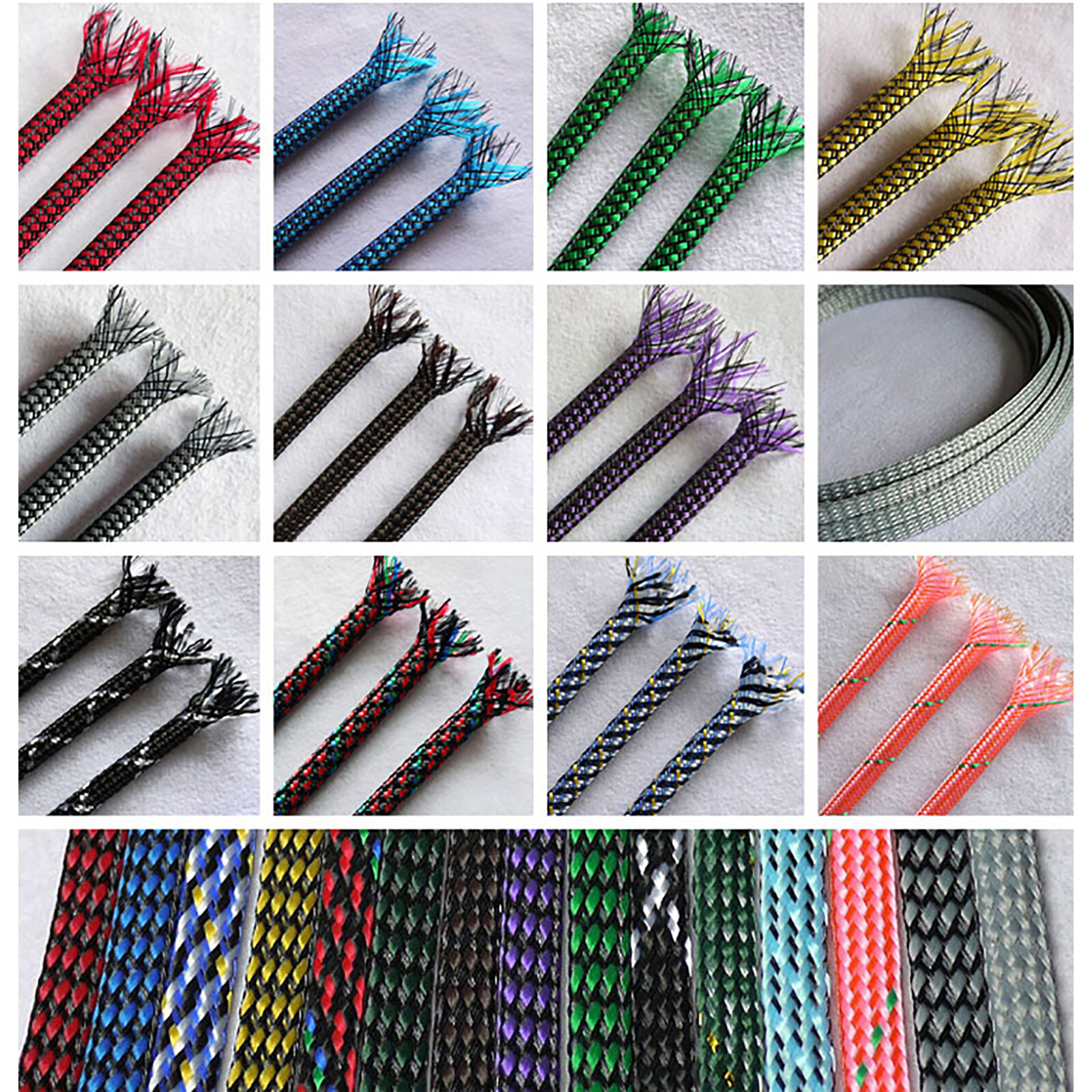 PP/PET Expandable Wire Cable Sleeving Sheathing Braided Loom Tubing 4/8/12mm