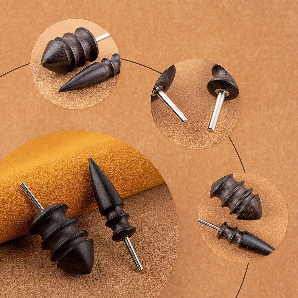 2PCS Pointed Tip Leather Burnisher Electric Polished Head Edge Slicker Tools NEW