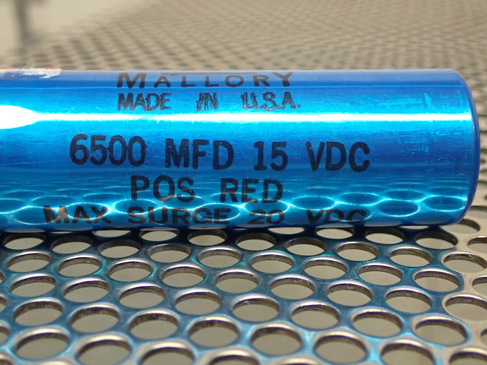 Mallory 007-1141101 6500MFD 15VDC Capacitor New No Box See All Pictures