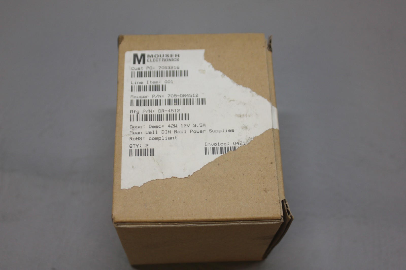 NEW MEAN WELL DR-4512 DIN RAIL POWER SUPPLY