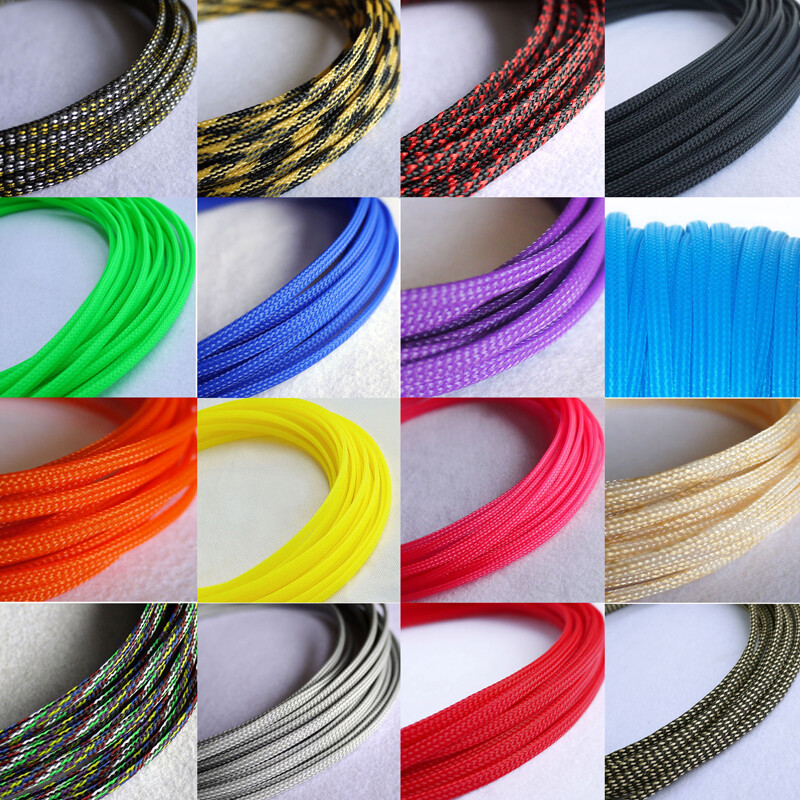 PET Expandable Braided Tube Harness Sheath Cable Wire Sleeving Dense 4mm Width