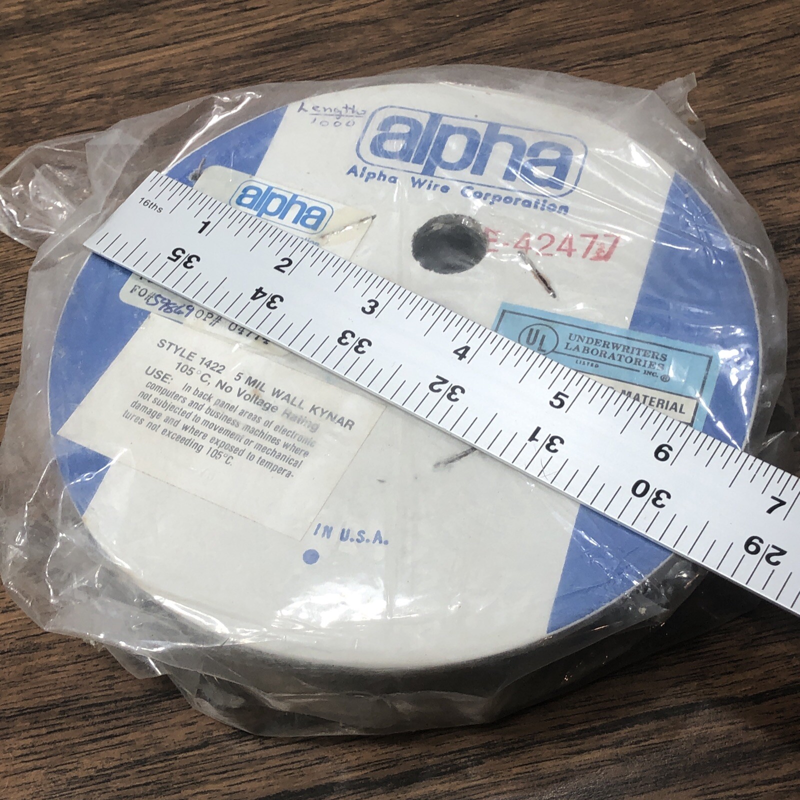 5953 ALPHA WIRE – 1000′ Brown – 26awg Solid Silver Plated OFHC Kynar 5mil 1970s