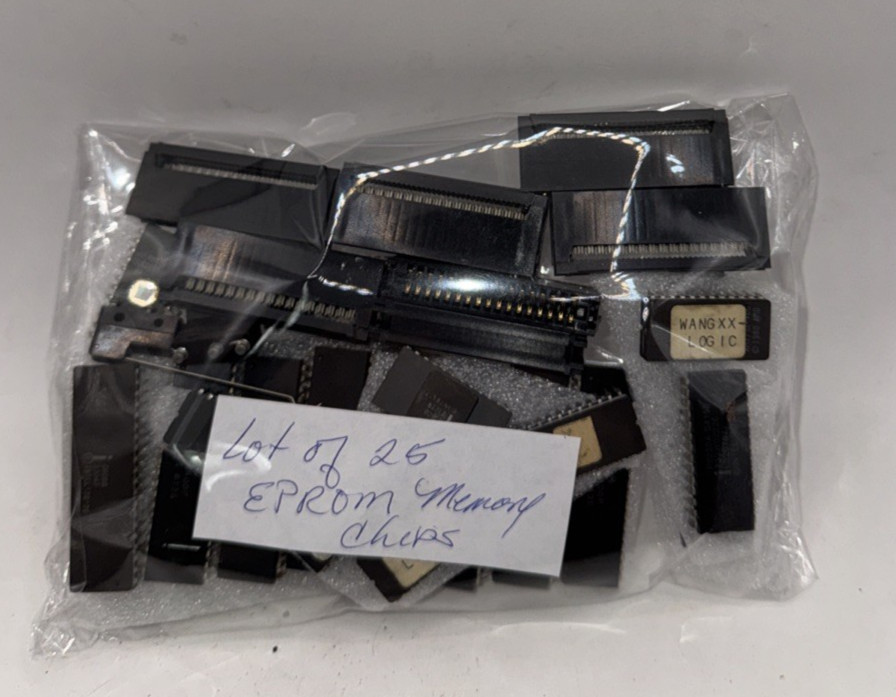 LOT of 25 EPROM IC MEMORY CHIPS – VARIOUS NAME BRANDS
