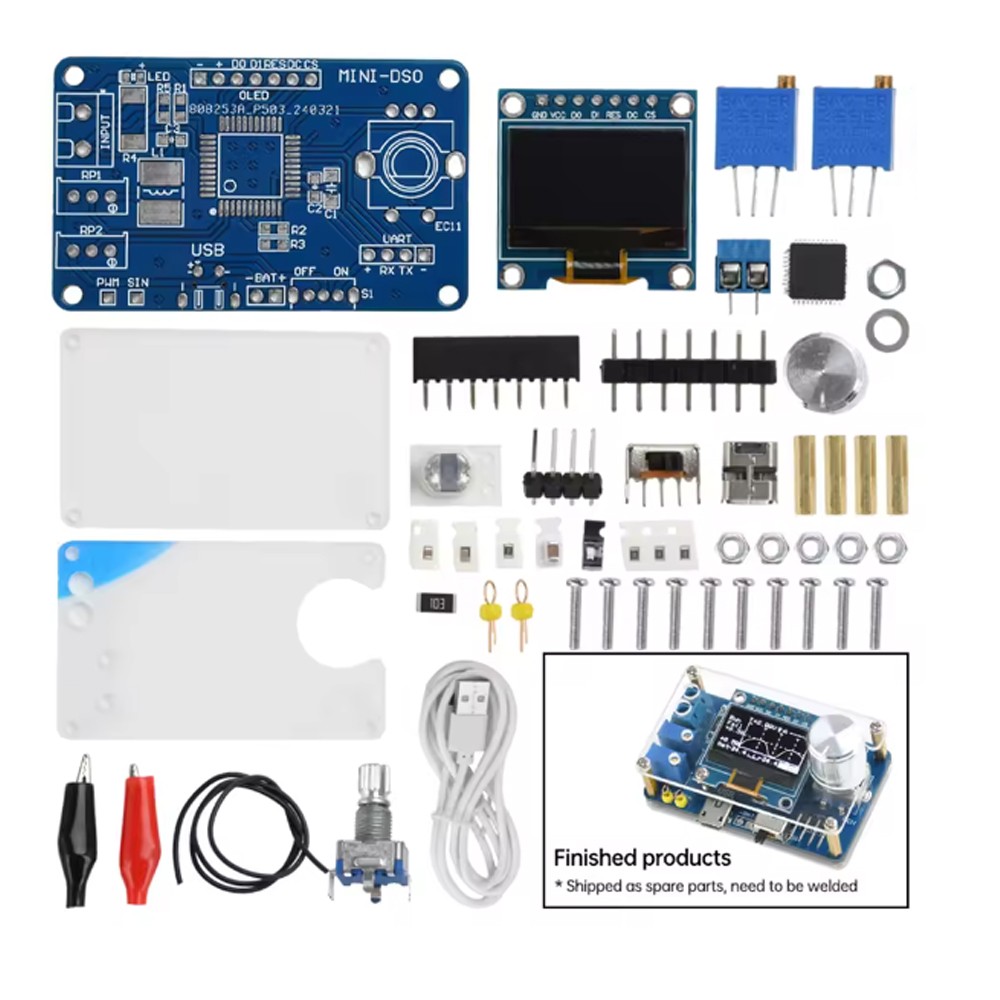 Mini Digital Oscilloscope Electronic DIY Kit STC DIY Soldering Practice Project