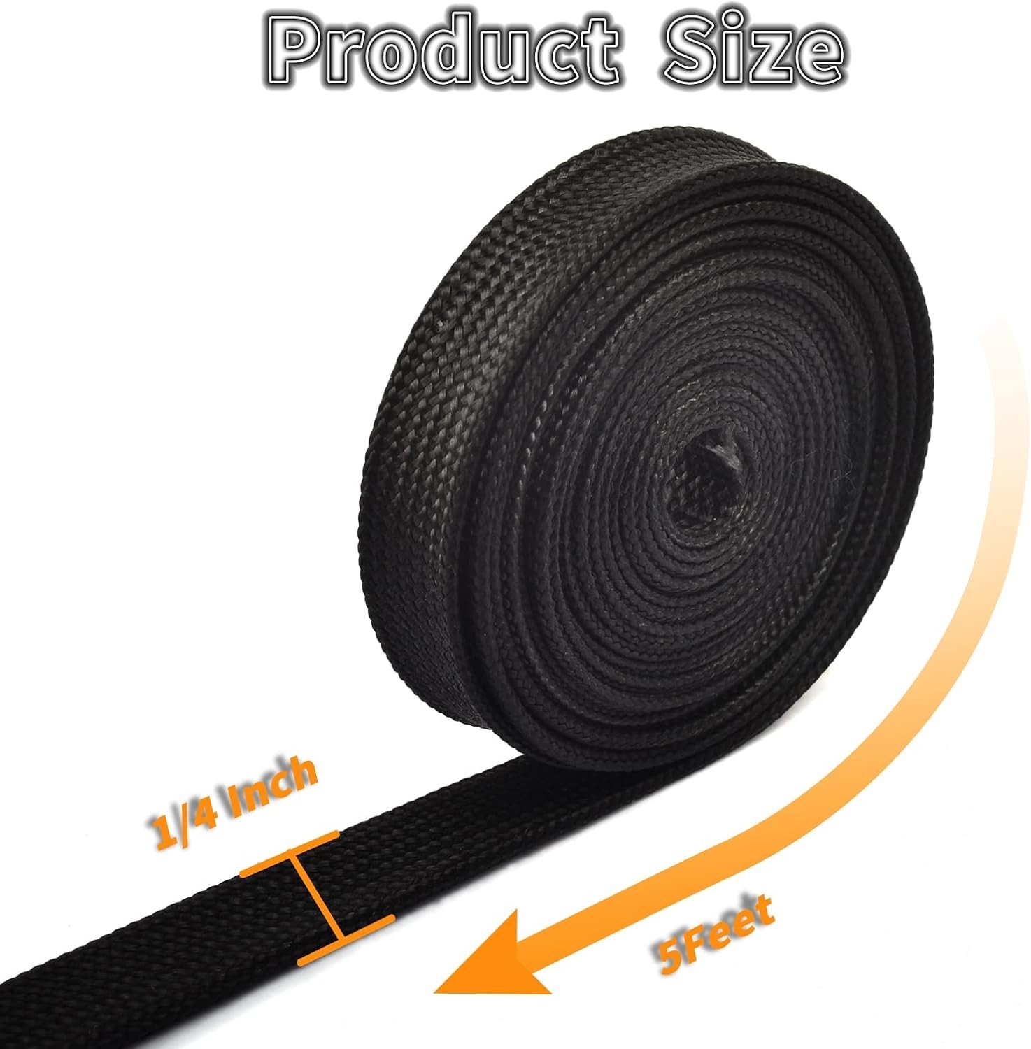 High-Temp Fiberglass Heat Sleeve for Spark Plug Wires – 5FT x 1/4″ Protection