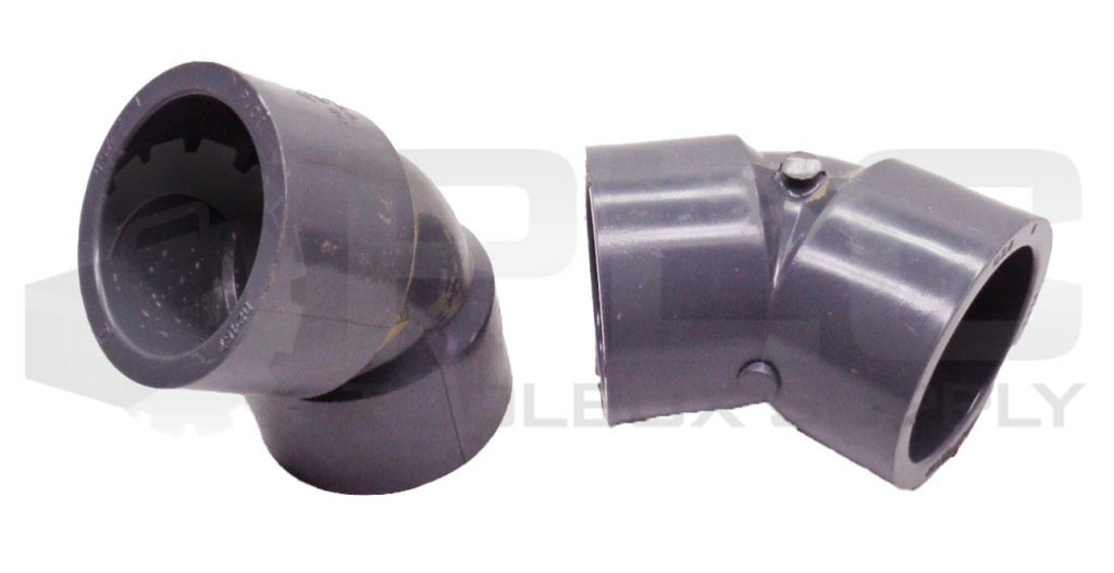 LOT OF 2 NEW LASCO SCH 80 2″ 45 DEGREE ELBOW FITTING
