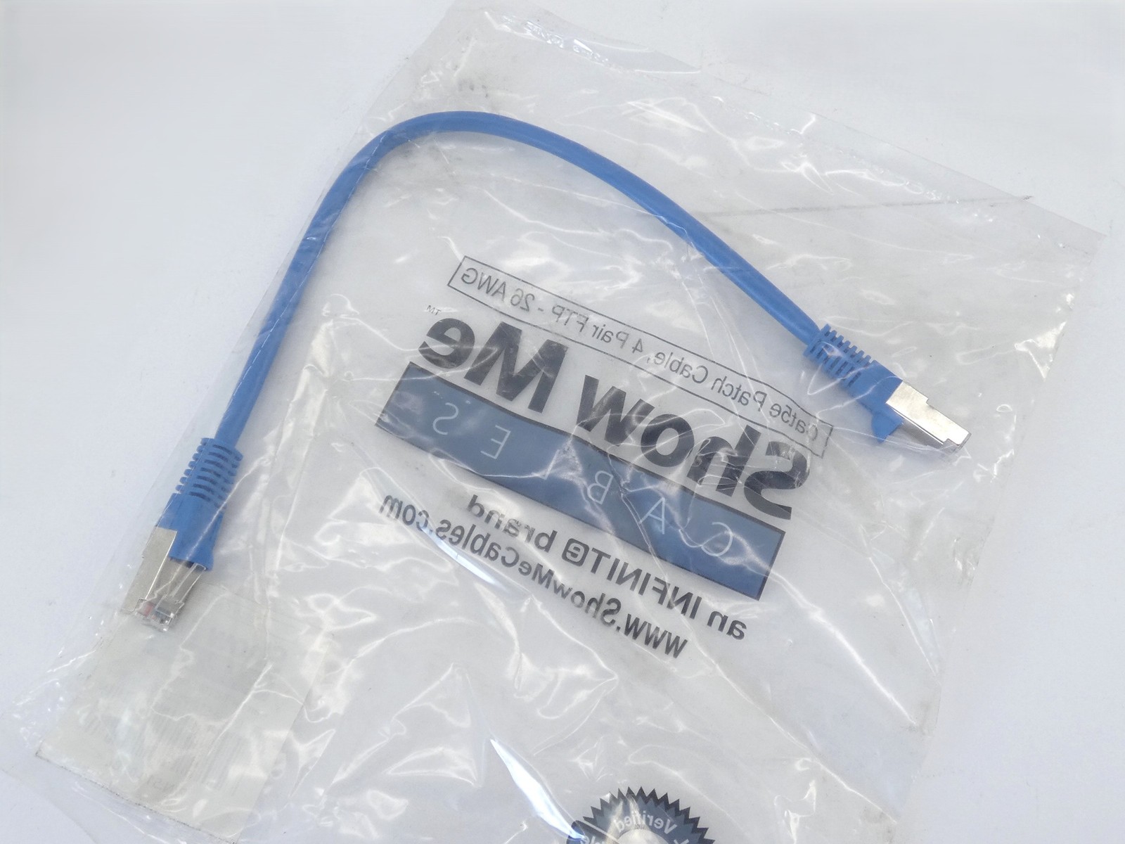 Show Me Cables 510-01 BL Blue Cat5e STP Patch Cable 1′ – NEW Surplus!