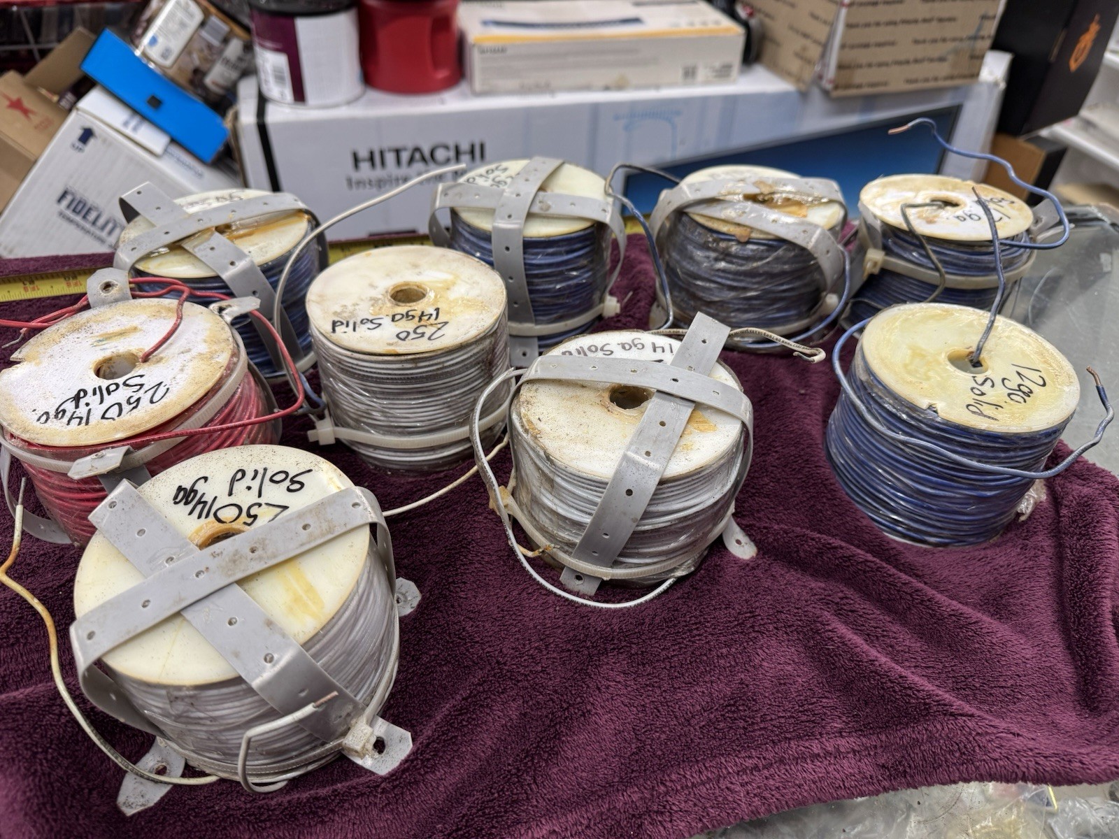 Cerrowire 14 / 12 AWG Thin Copper Wire Single Strand 9 Reels 250 Ft Ea