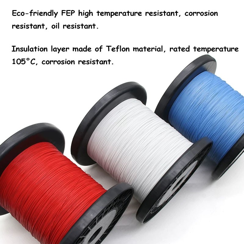 5-50M 10064 PTFE Cable Wire 26 28 30 32 34 36 40AWG Flexible Tinned Copper Cable
