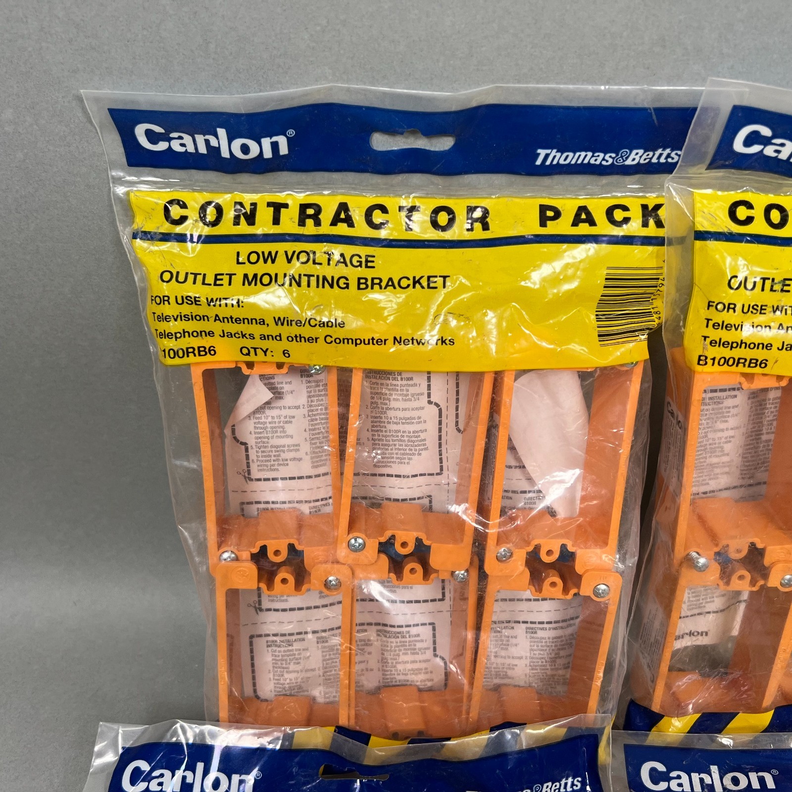 24 Carlon B100RB6 1-Gang Low-Voltage Old Work Box Thomas & Betts PVC NEW