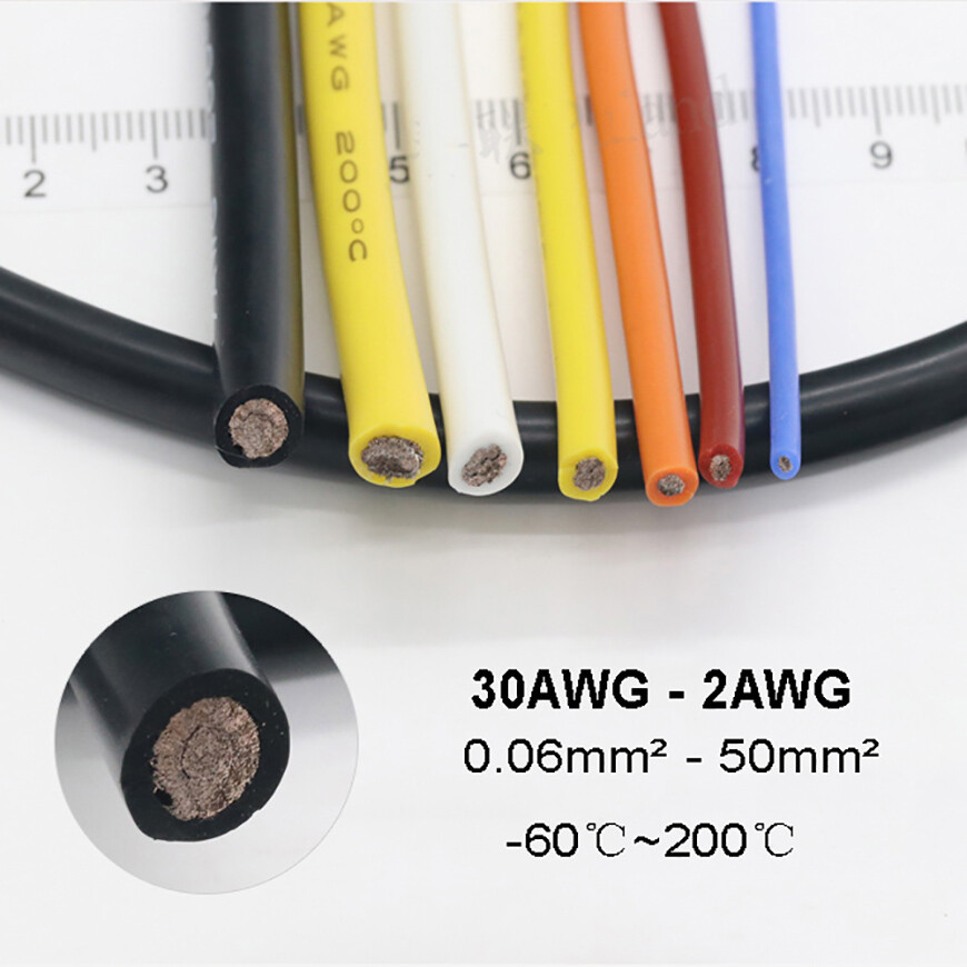 Flexible Silicone Cable Wire 2/4/7/8/10/11/12/13/14/15//16/17/18/20/22 – 30 AWG
