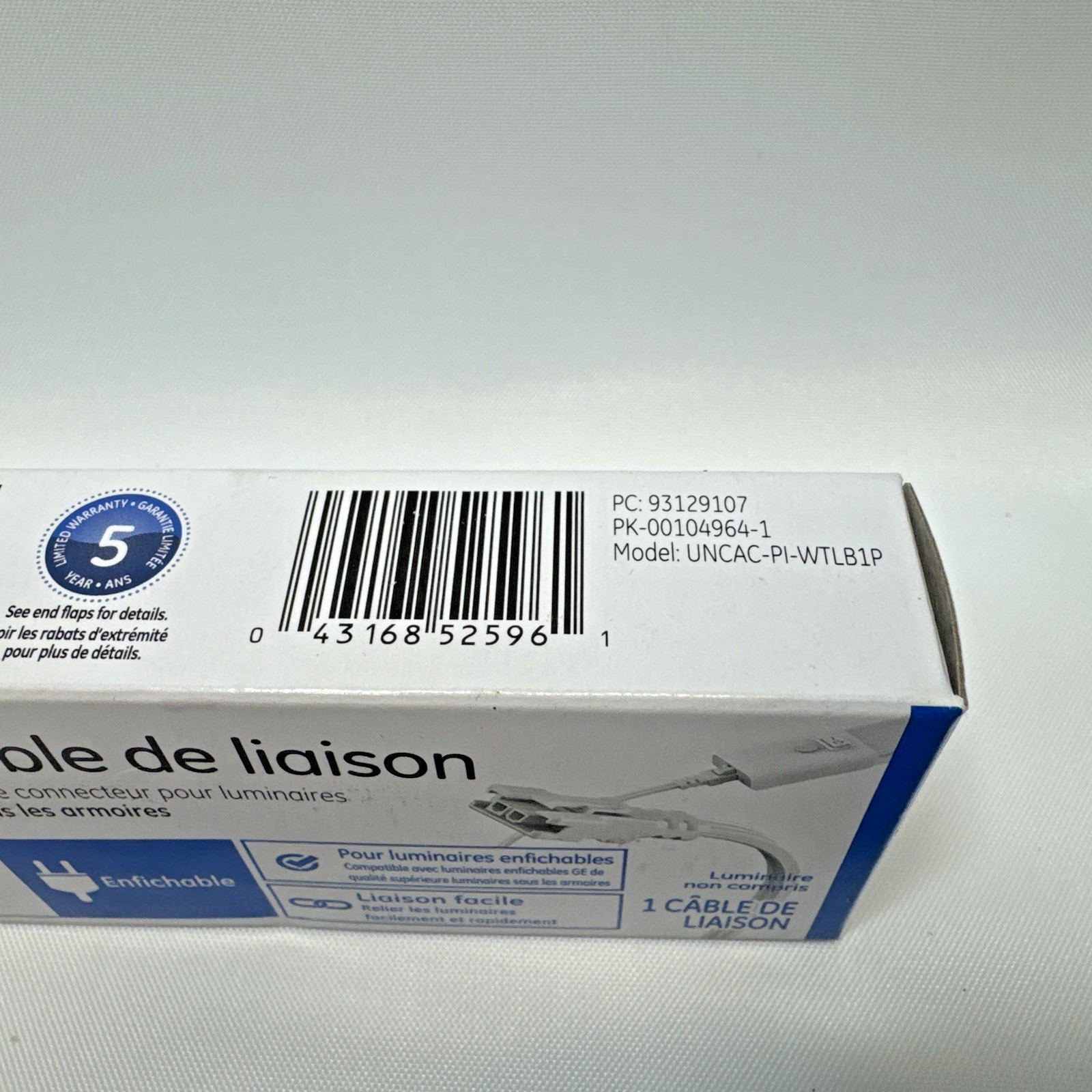 GE 24″ Undercabinet Light Linking Connector Cable Wire Plug-In Fixture White