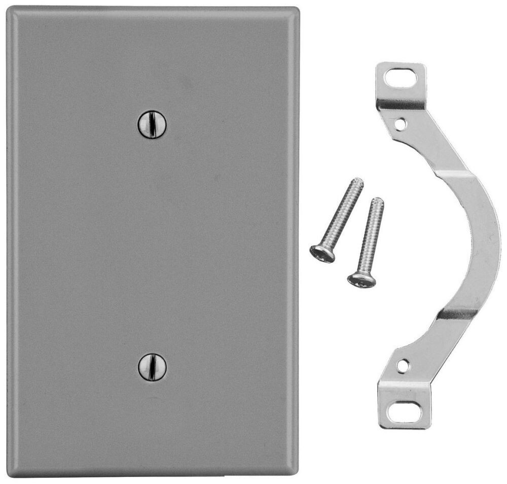 Bryant Electric P14GY, 1-Gang, Gray, Blank, Standard, Wallplate, 1pc