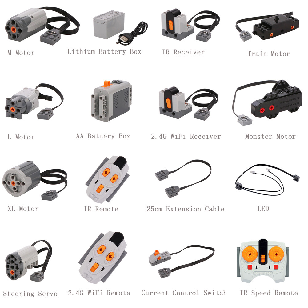 For MOC PF Parts Power Function Servo Motor Remote Control Receiver Battery Box