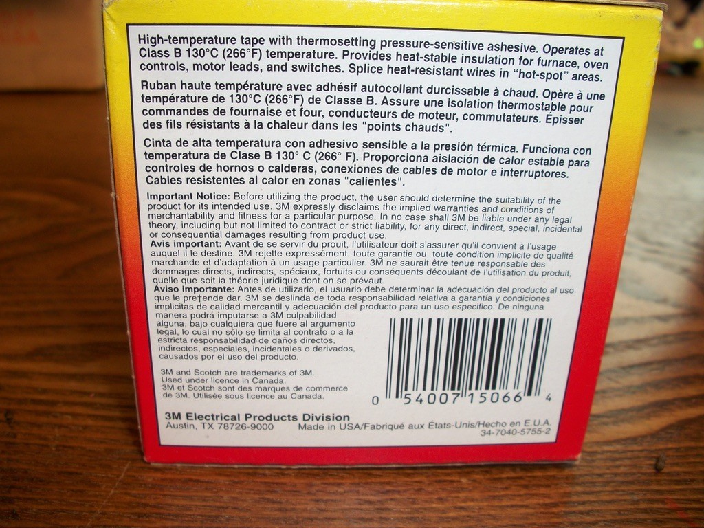 3M Scotch 27 Glass Cloth Electrical Tape Class B 1/2″ x 66ft New/Sealed