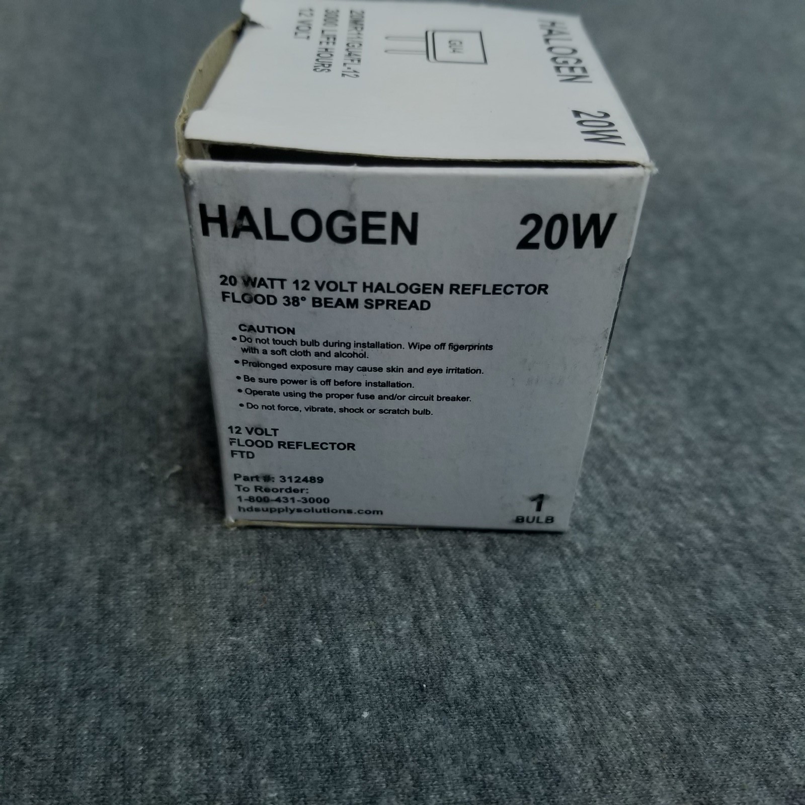 Halogen 20W Flood Light 20MR11/GU4/FL-12 3000 Life Hour 12 VOT New Open Box