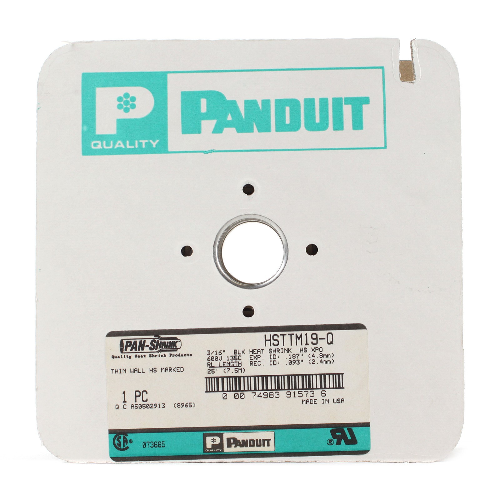 PANDUIT HSTTM19-Q 1/8″ THIN WALL HEAT SHRINK DRY-SHRINK TUBING (25 FOOT REEL)