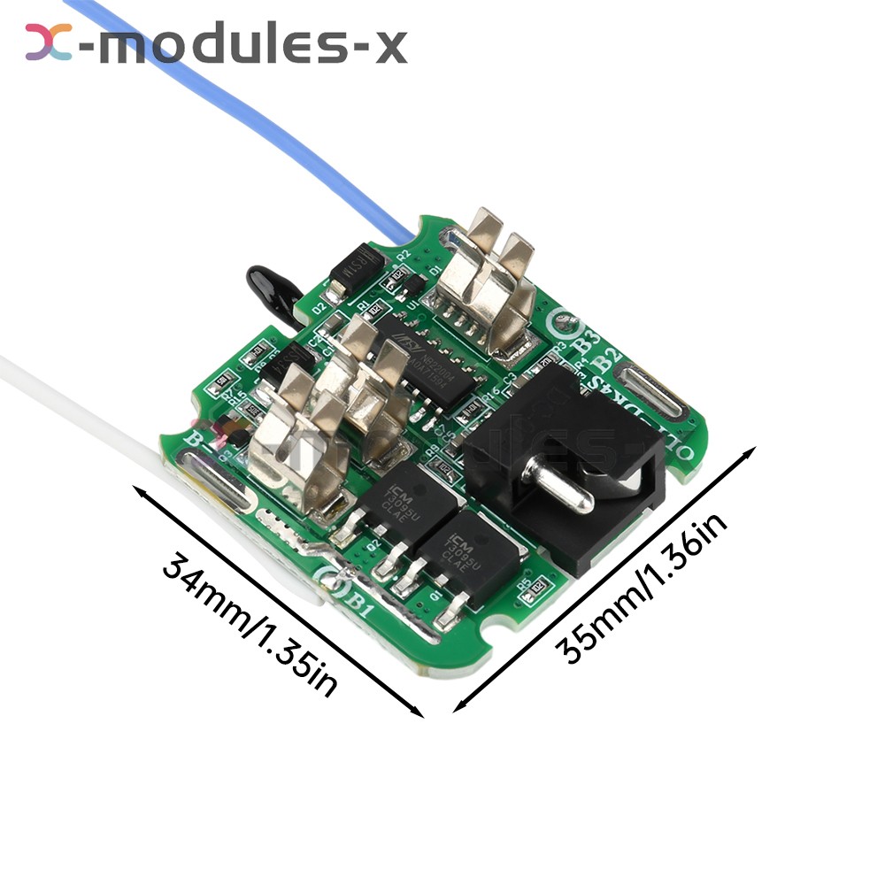 4S 16.8V 30A 18650 Li-ion Battery Protection Board BMS Dual MOS for Power Tools