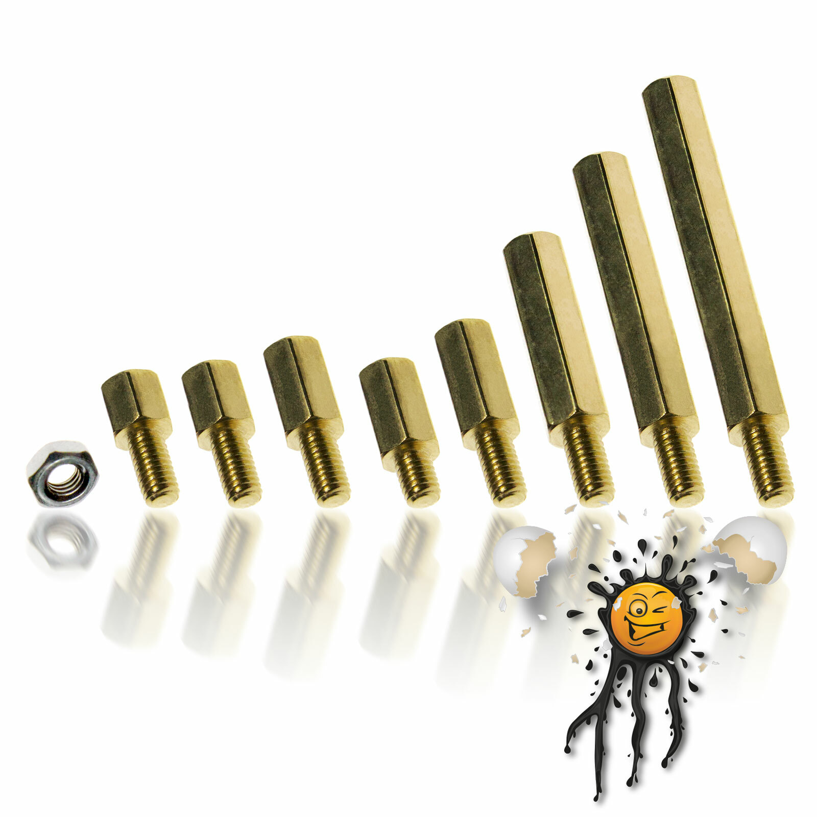PCB Abstandhalter Hexbolzen Standoff Brass M3 4-40mm + Mutter/Nut Metall 8-Teile