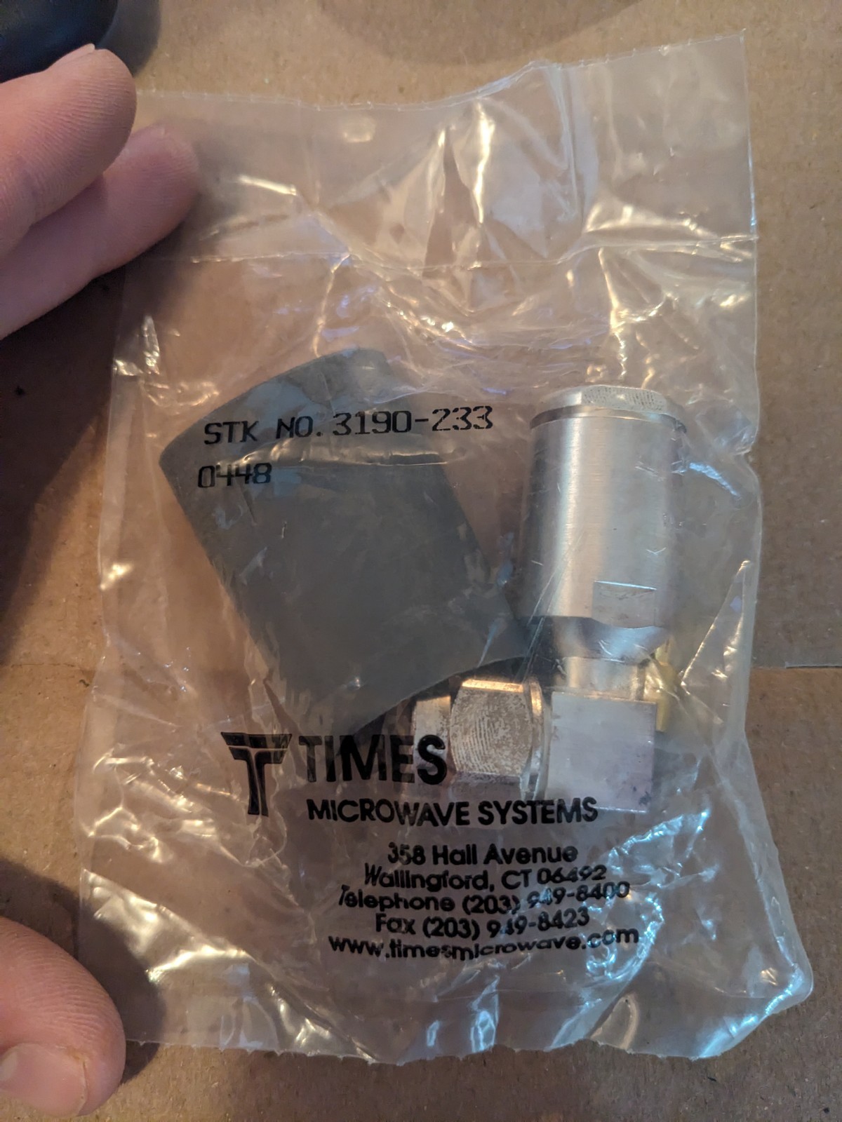 Times Microwave Systems TC-600-NMC-RA 3190-233 N Male Plug Right Angle TC Conn