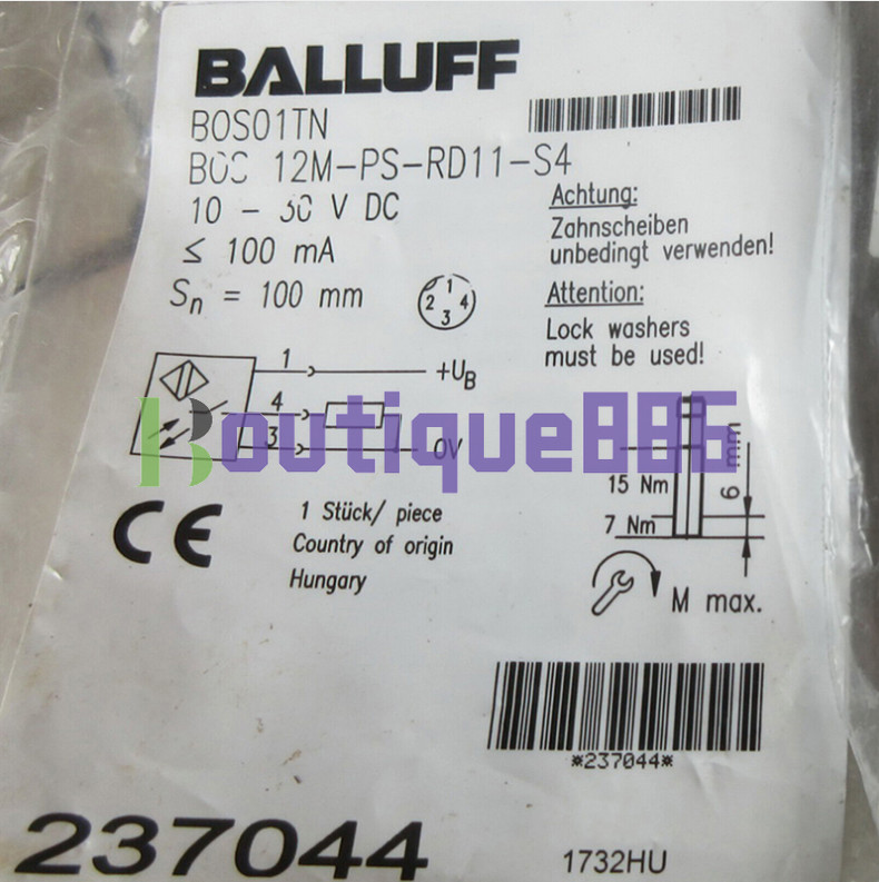 1PCS NEW FOR BALLUFF Sensor BOS 12M-PS-RD11-S4 BOS01TN