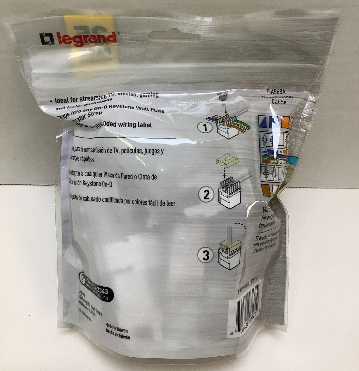 Legrand On-Q (WP3450-WH-V9) Cat 5e RJ45 Insert, White, 3 Packs of 25, 75 Total