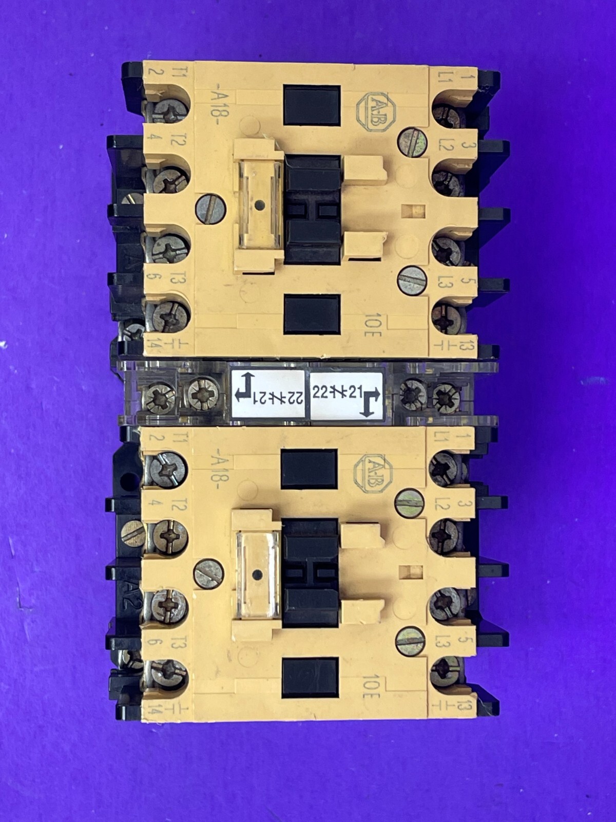 Allen Bradley 100-A18ND3 Ser C Lot of 2 W/ 199-MCA1 Interlock