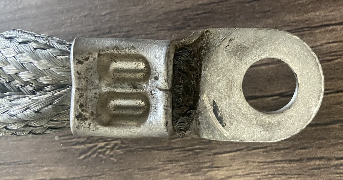 Flexible Braided Tin-Plated Copper Busbar Connector 1/4x 1 x 24”, End Holes 1/2”