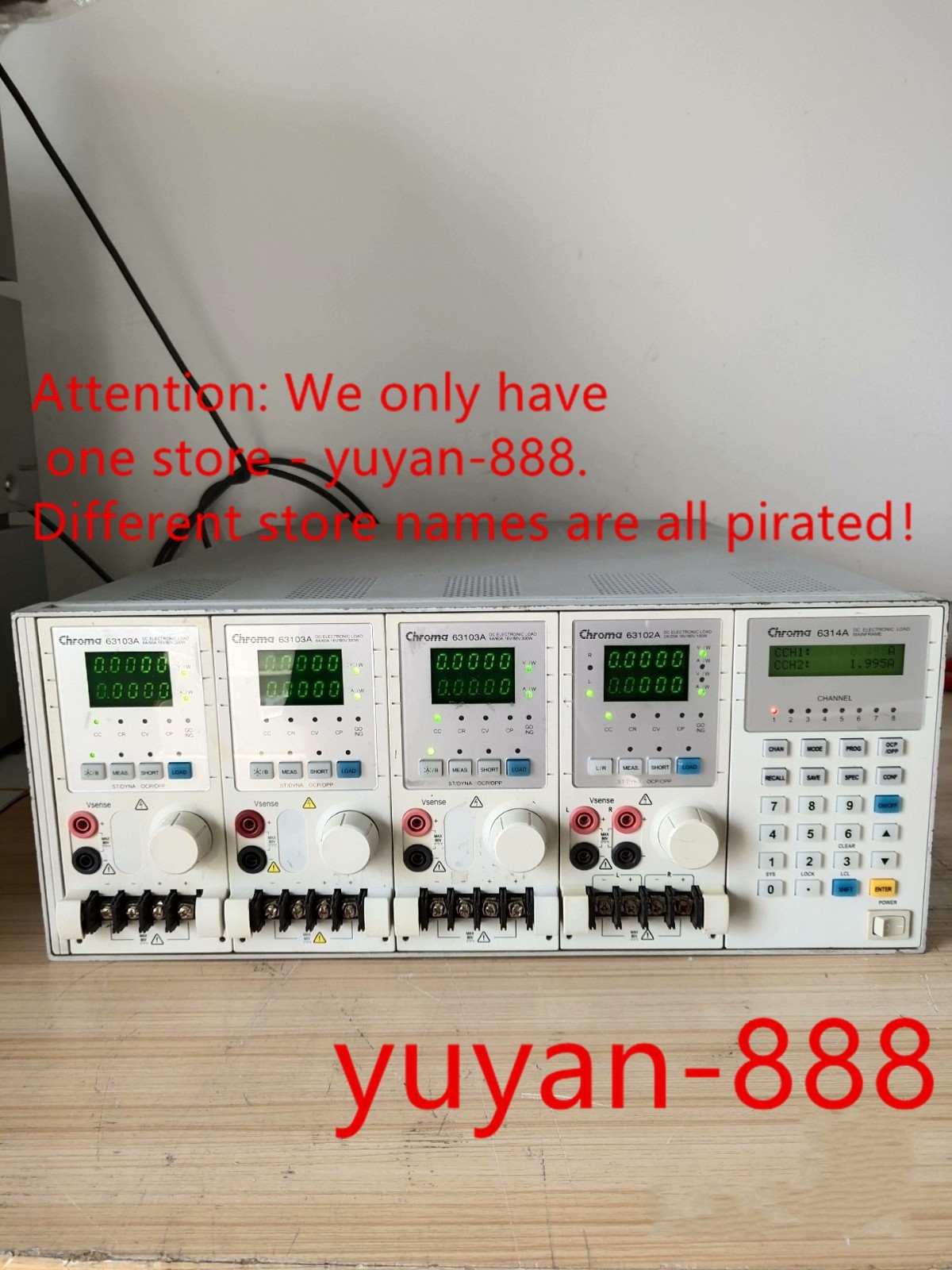 Chroma 6314A DC Electronic Load Mainframe with 3 63102A and 1 63103A P2973D YL