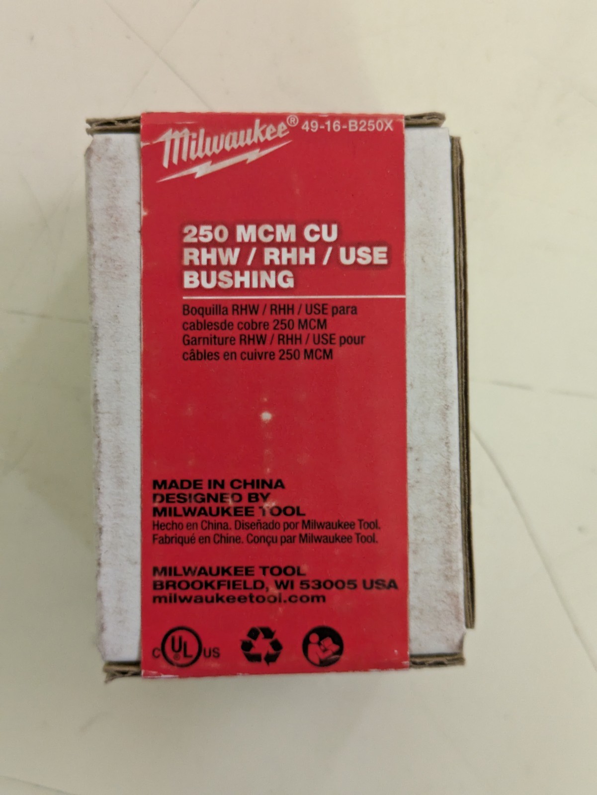 Milwaukee 49-16-B250X 250 MCM CU RHW / RHH / USE Bushing