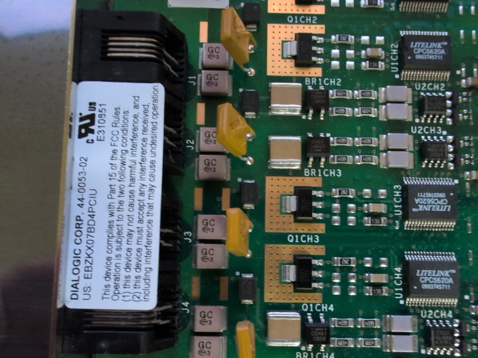 Dialogic Corp. D4PCIU 44-0053-02 4 Port Voice Board A03-0017JPA D/4PCIU free shi