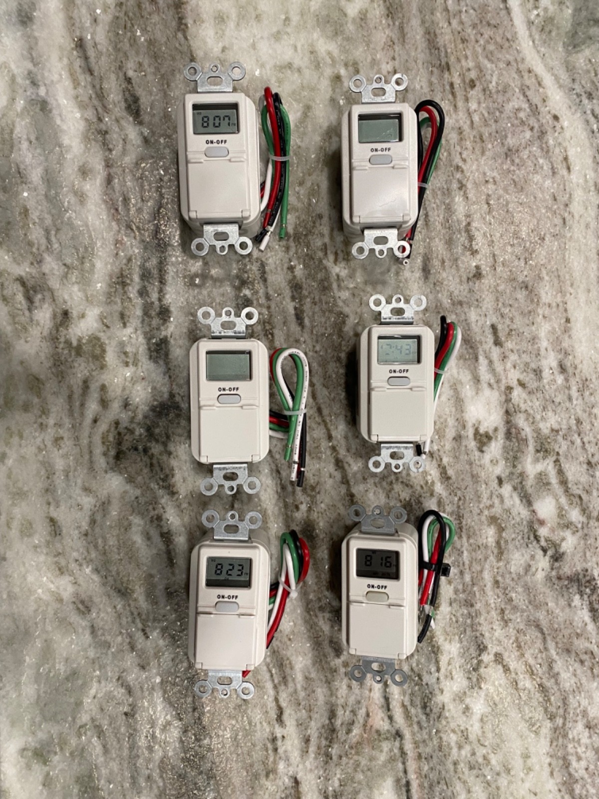 Woods 15-Amp 7-Day In-Wall Programmable Digital Timer Switch, White (6pack)