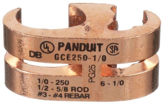 PANDUIT GCE250-250, Grounding Connector, 1/0 AWG Str to 250 KCMIL Run/Tap, 1pc