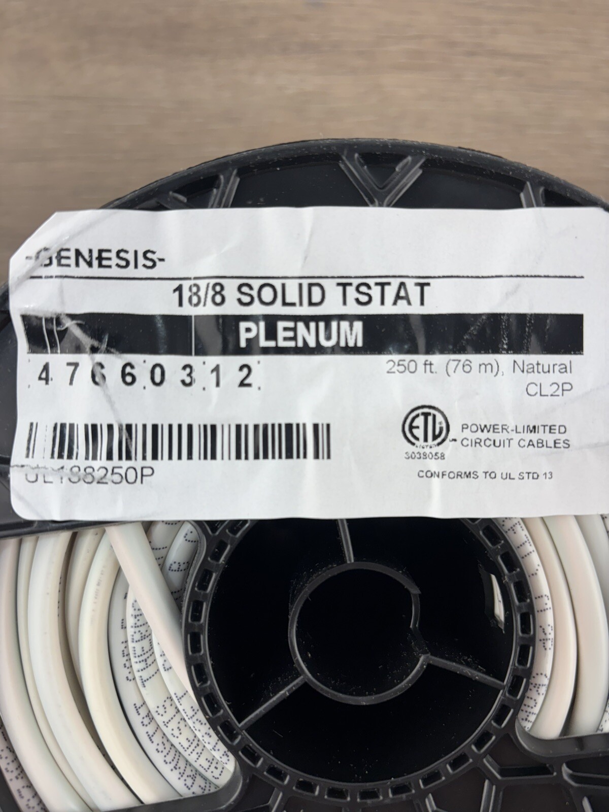 Genesis TWP-18/8 Solid Thermostat Wire Cable (47660312) Plenum-Rated 250′ New S4