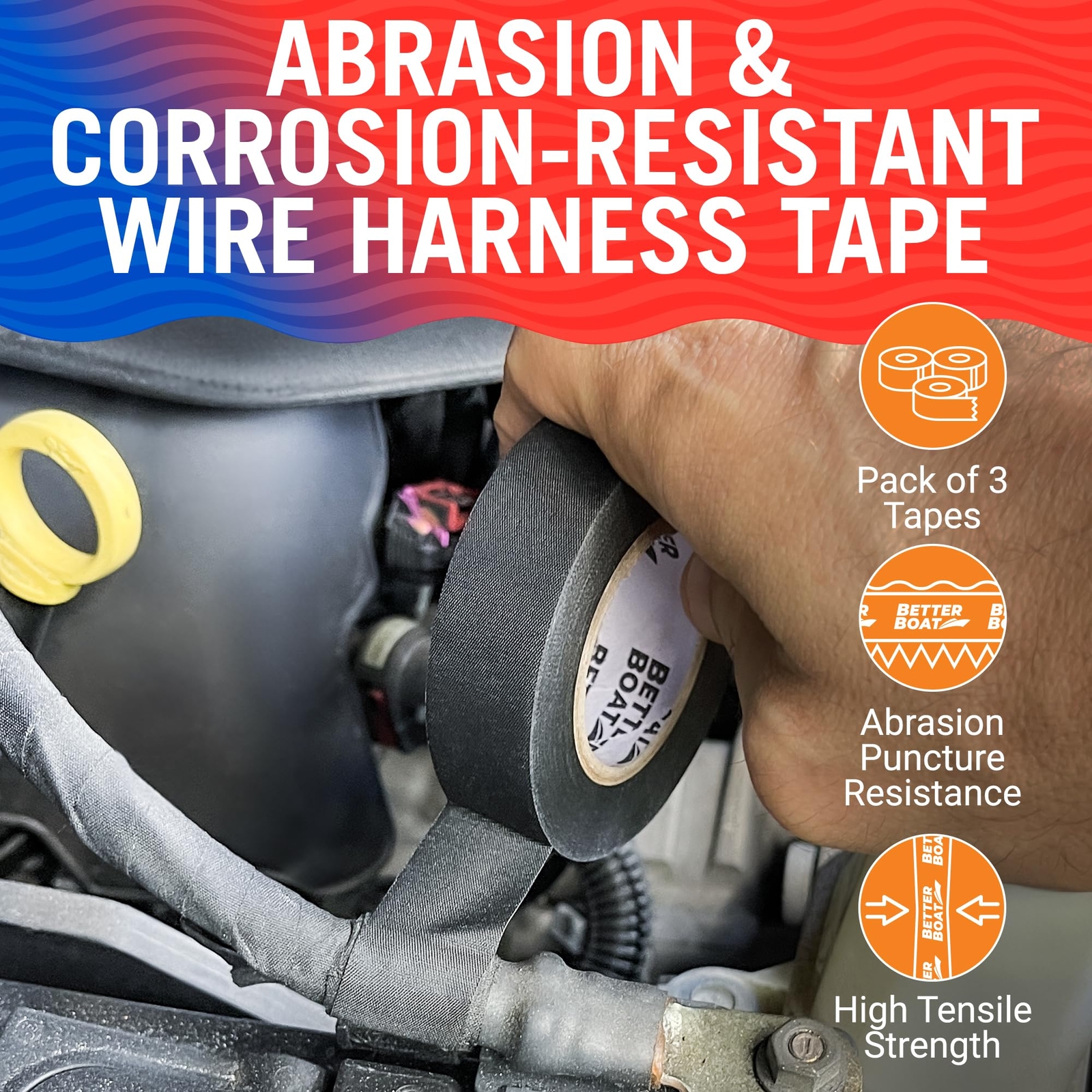 Wire Harness Tape Heat Resistant Tape for Wire Loom Fabric Electrical Tape Wire