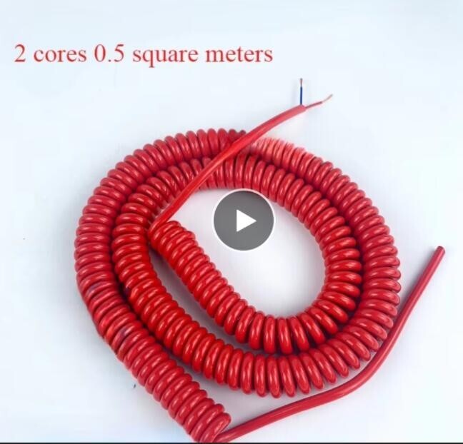 2Cores 0.5² Stretch 1/2/3/4/5/6/8/9/10Meters Spring Spiral Cable Telescopic Wire