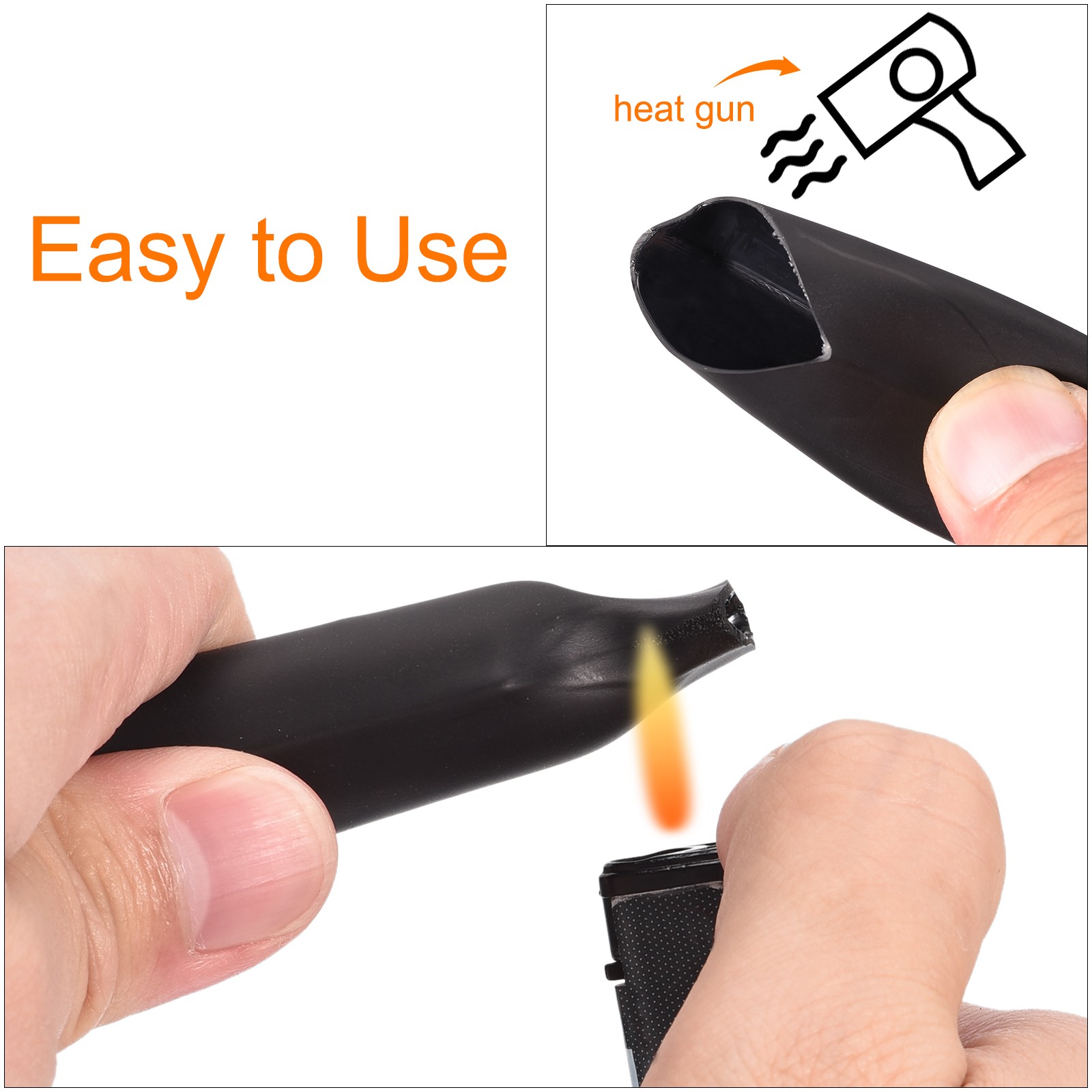 Heat Shrink Tubing 4:1 Ratio 1/2 Inch Dia 40ft Adhesive Lined Dual Wall, Black