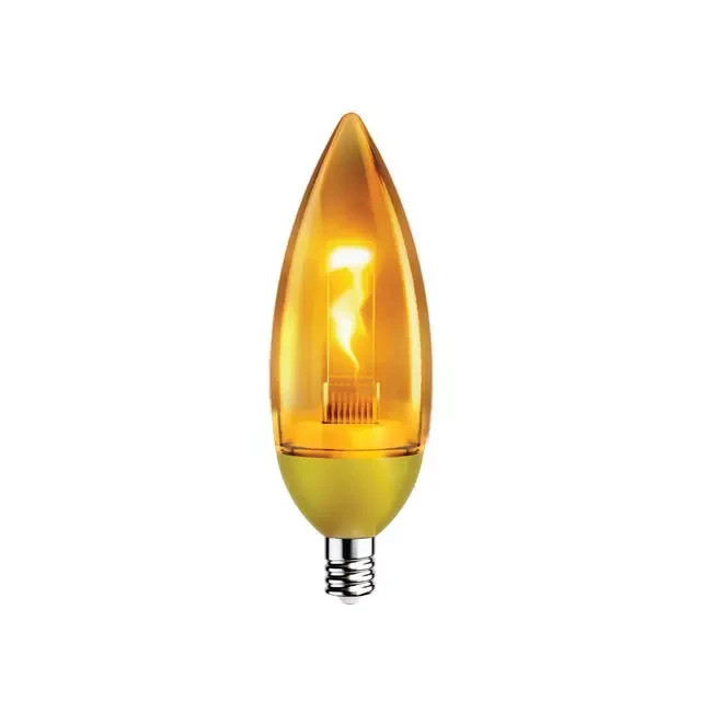 GE Lighting LED Bullet Shape Light Bulb, Flicker Flame, Candelabra Base 1 Watt