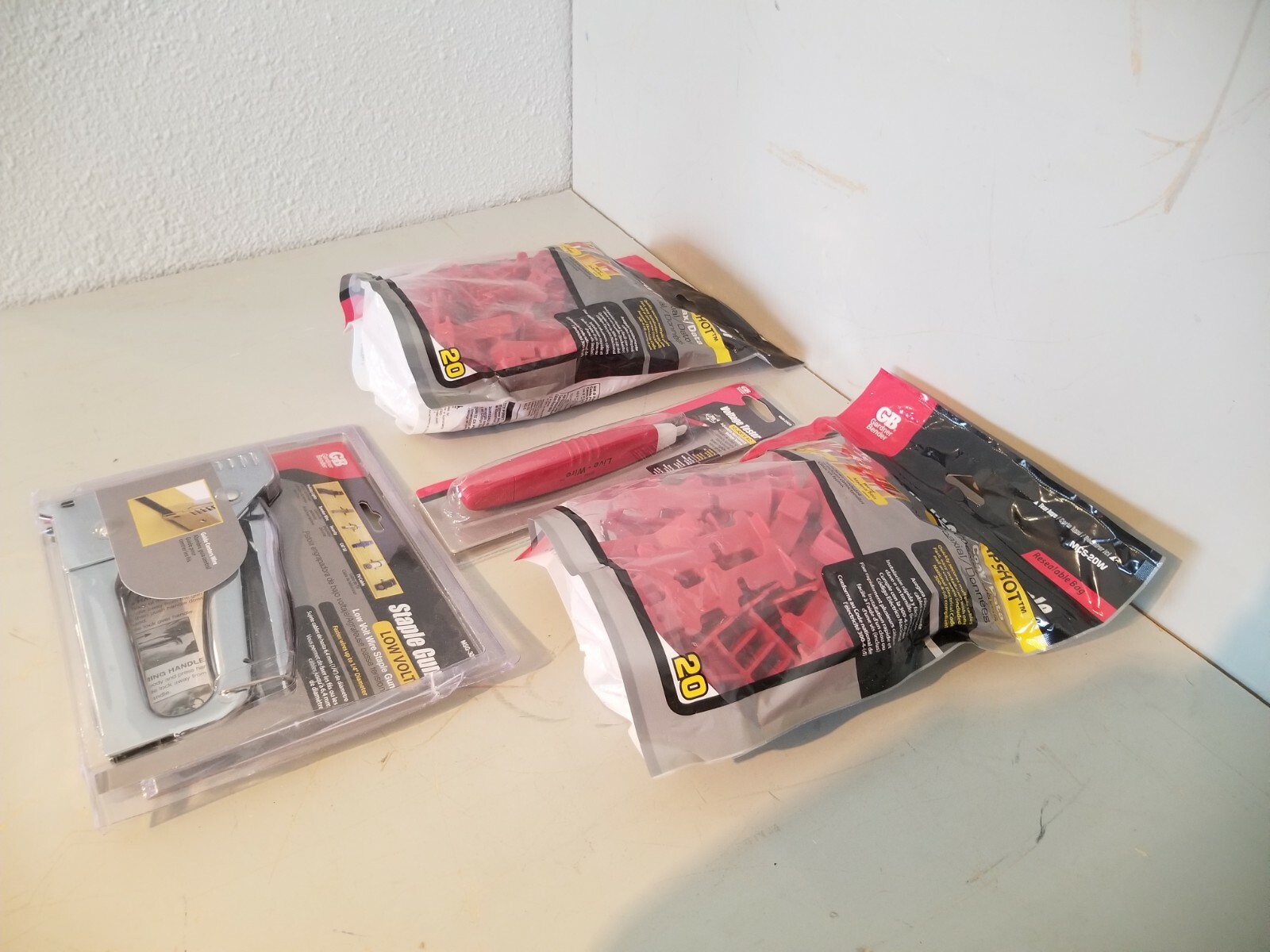 Variety Value Pack (4) MultiCable Staple (2 Bags), Staple Gun, Voltage Tester