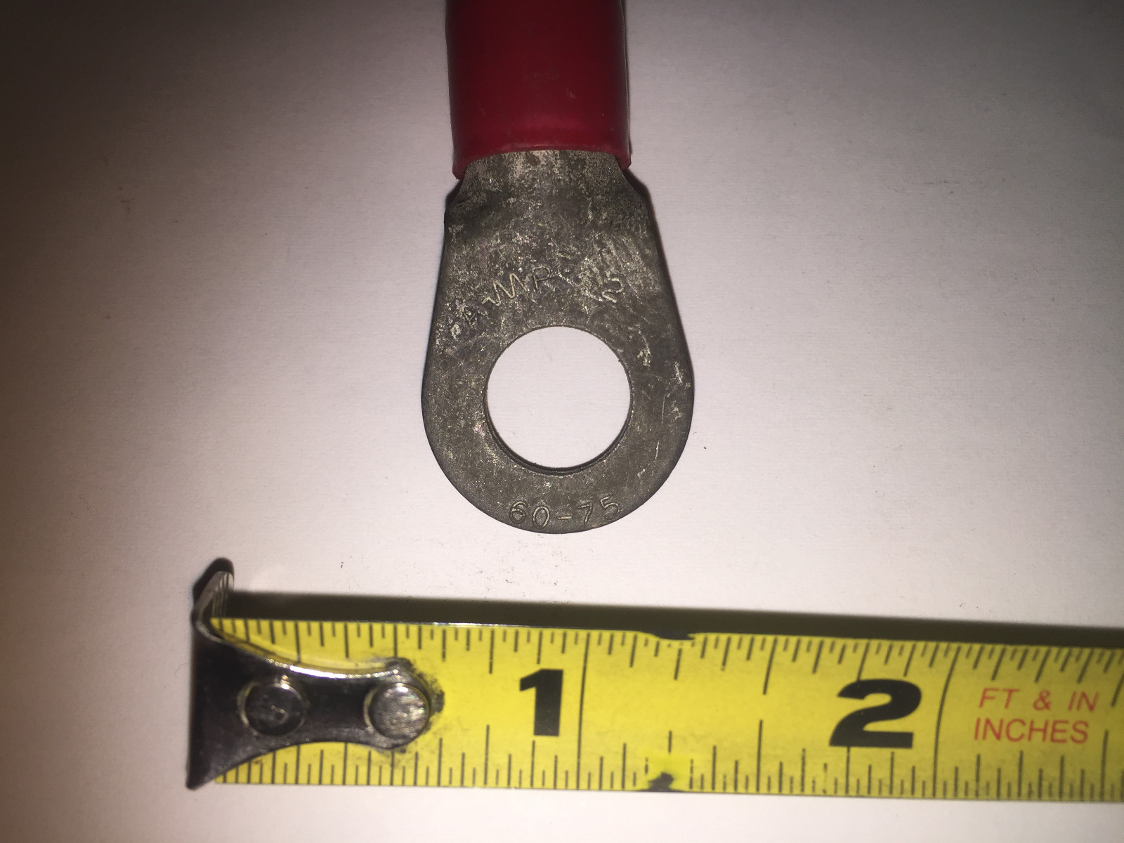 (Pack Of 2) 30 AMP 2w 60-75 1/4″ Lug Ring Tongue Terminals Red