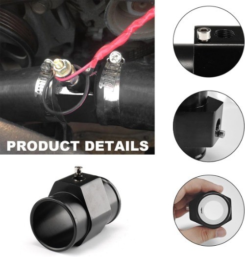 Universal 40mm Radiator Sensor Adapter with 2 Hose Clamps, Water T Color: 40mm