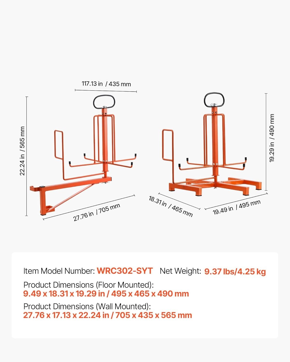 Durable Floor or Wall Mounted Wire Spool Rack – Efficient Cable Management Rack