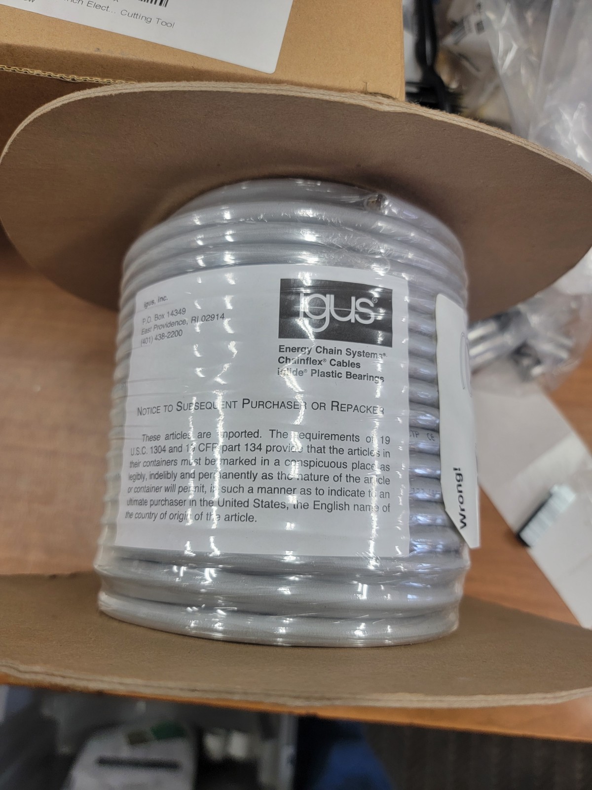 Igus Chainflex Cf78-Ul-07-03-100 18 Awg 3 Conductor Contin Flex Cable 100ft.