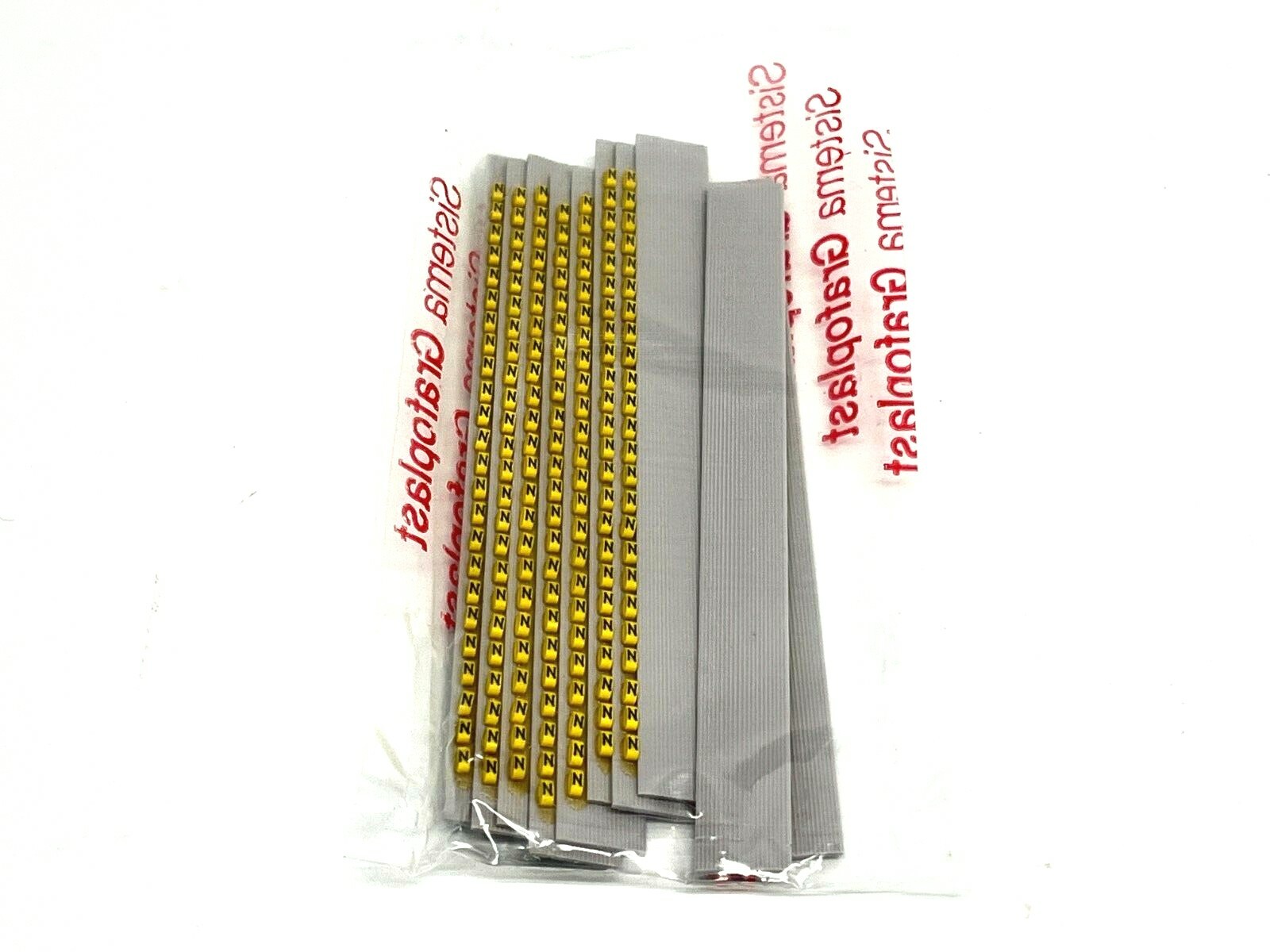 Grafoplast 117 Wire Markers N Black on Yellow 10 Strips 9TFX16