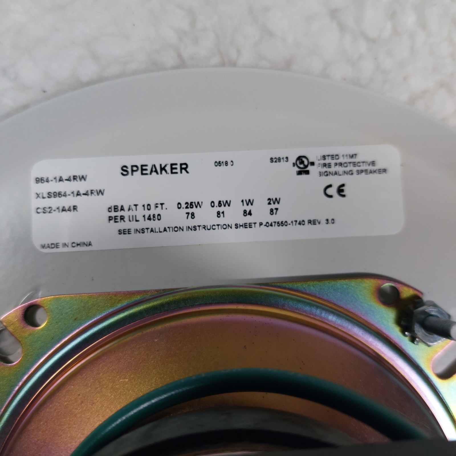 EDWARDS SIGNALING 964-1A-4RW / 9641A4RW 4 Inch Speaker White – New In Open Box