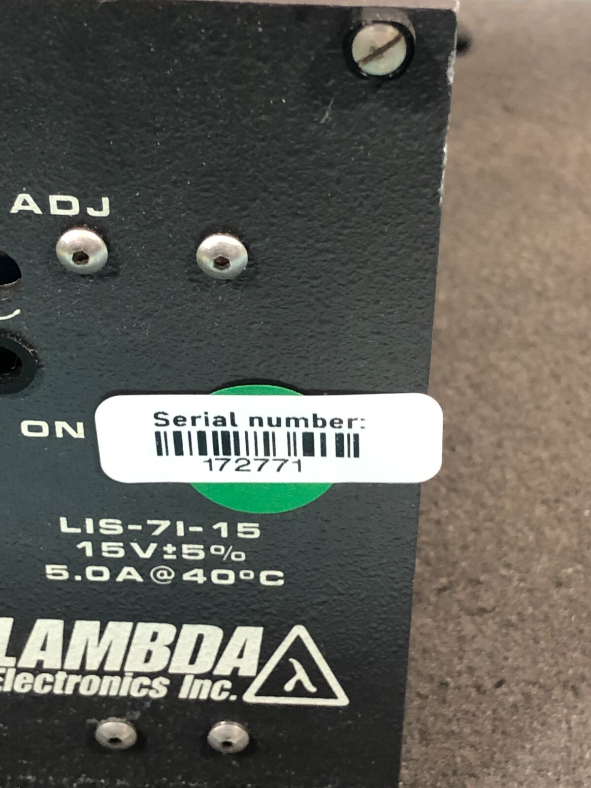 Lambda LIS-71-15 Power Supply AMAT 1140-00078, 172771