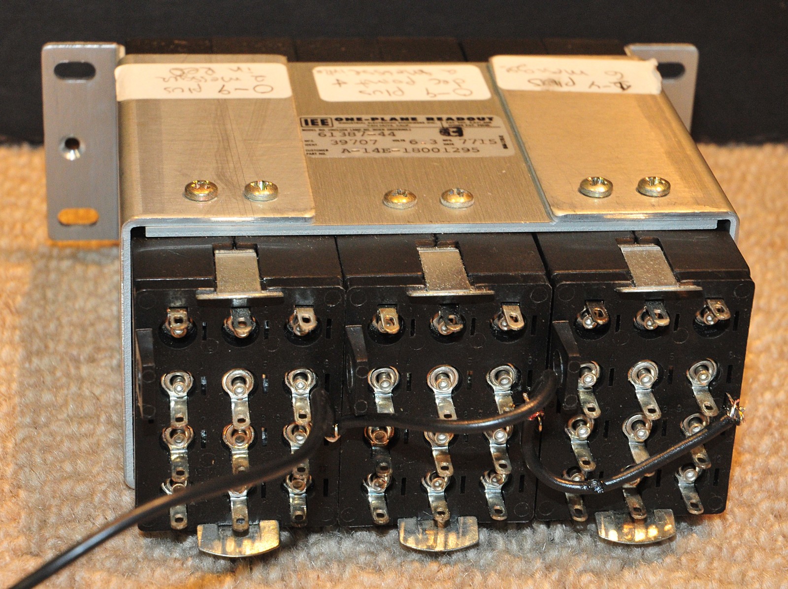 WORKING Vintage IEE One-Plane In Line Readout 3 Unit Module 61387-44 with Mount