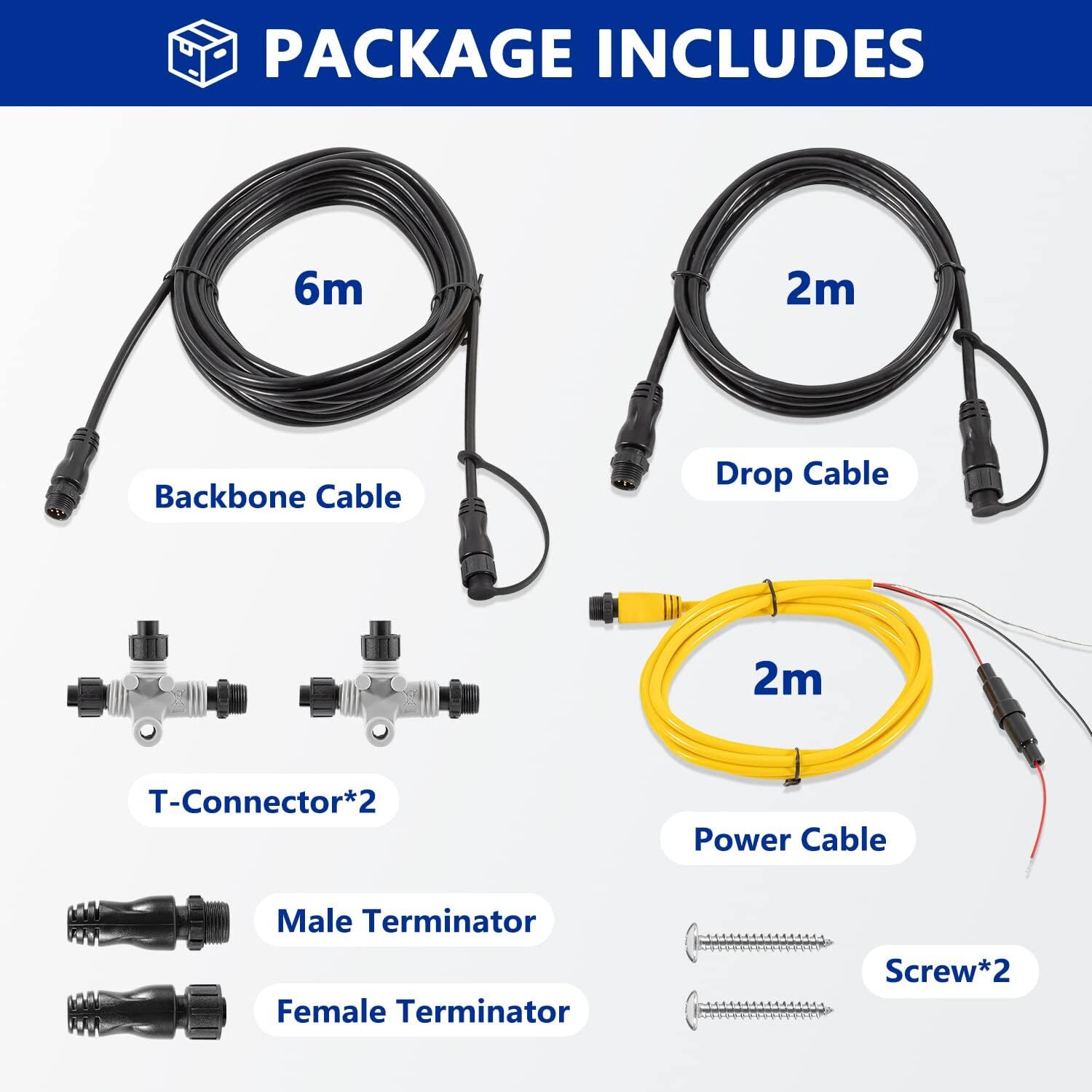 For Garmin NMEA 2000 Starter Kit N2K Network Cable Drop/Power/Backbone/Connector